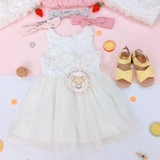 HM Glittery Tulle Dress White