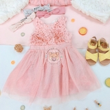 HM Glittery Tulle Dress Light pink