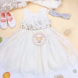 HM Tulle Dress with Sequins White/sequins