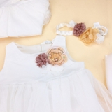 HM Tulle Dress and Hairband White/flowers