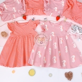 M&S Cotton Dress Coral Mix