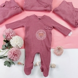 GEORGE Baby Pink Ribbed Wrap Sleepsuit