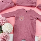 GEORGE Baby Pink Ribbed Wrap Sleepsuit