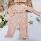 GEORGE Baby Peach Slogan Sleepsuit and Headband