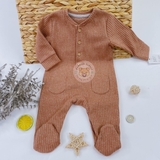 GEORGE Baby Burnt Orange Snit Long Sleeve Sleepsuit