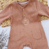 GEORGE Baby Burnt Orange Snit Long Sleeve Sleepsuit