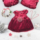 HM Puff-sleeved velour dress