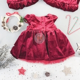 HM Puff-sleeved velour dress