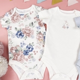 TU CLOTHING Baby Bunny, Floral & Blue Bodysuit 5 Pack