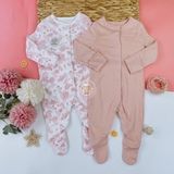 TU CLOTHING Baby Pink Floral Sleepsuits 2 Pack