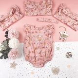 MATALAN Baby Girls Giraffe Print Romper & Headband Set
