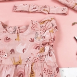 MATALAN Baby Girls Giraffe Print Romper & Headband Set