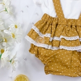 MATALAN Baby Girls Frill Romper & T-Shirt Set