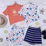 GEORGE Baby Orange Rise and Shine Slogan Short Pyjamas 2 Pack