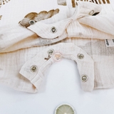 GEORGE Baby Brown Sky Print Crinkle Woven Romper with Bucket Hat