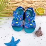 GEORGE Kid Blue Shark Print Beach Sandals