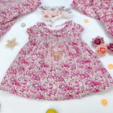 M&S Cotton Floral Smock Dress Pink Mix