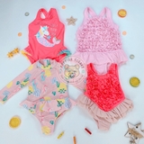 M&S Floral Frill Swimsuit Pink Mix