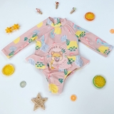 M&S Seahorse Long Sleeve Swimsuit Pink Mix