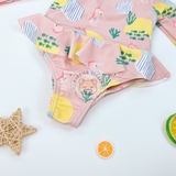 M&S Seahorse Long Sleeve Swimsuit Pink Mix