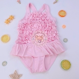M&S Floral Frill Swimsuit Pink Mix