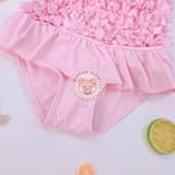 M&S Floral Frill Swimsuit Pink Mix