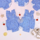 HM Ruffle-trimmed Overall Shorts Powder pink