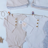 GEORGE Baby Ribbed Long Sleeve Bodysuits 3 Pack