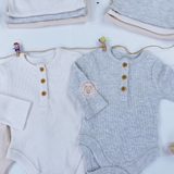 GEORGE Baby Ribbed Long Sleeve Bodysuits 3 Pack