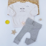 GEORGE Baby Cream Jumper and Grey Ribbed Joggers Outfit