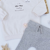 GEORGE Baby Cream Jumper and Grey Ribbed Joggers Outfit