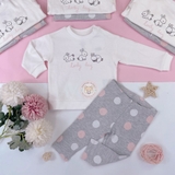 HM Baby 2-piece printed set White/Rabbits