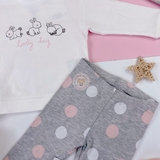 HM Baby 2-piece printed set White/Rabbits