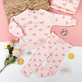 MATALAN Kid Girls Heart Print Sweatshirt Set
