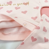MATALAN Kid Girls Heart Print Sweatshirt Set