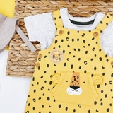 MATALAN Baby Unisex Animal Print Dungarees & Top Set