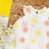 HM Baby Flounce-trimmed jersey dress Cream/Sunbursts
