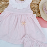 MATALAN Baby Girls Pink Collar Dress