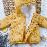 GEORGE Baby Disney Winnie the Pooh Yellow Hooded Shower Resistant Coat
