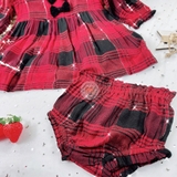 MATALAN Baby Girls Red Check Dress