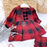MATALAN Baby Girls Red Check Dress