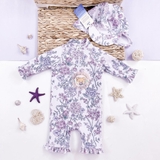 TU CLOTHING Baby Lilac Floral Surf Suit & Keppie Hat