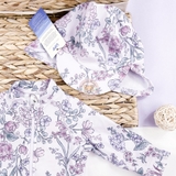 TU CLOTHING Baby Lilac Floral Surf Suit & Keppie Hat