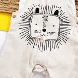TU CLOTHING Baby Cream Lion Short Dungarees & Bodysuit