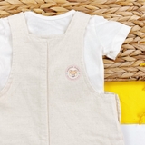 TU CLOTHING Baby Cream Lion Short Dungarees & Bodysuit