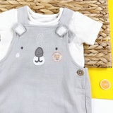 TU CLOTHING Baby Grey Koala Dungarees & Bodysuit