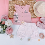TU CLOTHING Baby Disney Minnie Mouse Top & Linen-Rich Shorts