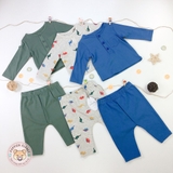 TU Clothing Dino Print, Green & Blue Top 3 Pack