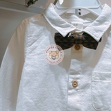 HM Baby Shirt and Bow Tie Natural white/plaid