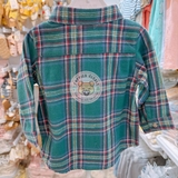 HM Baby Cotton Flannel Shirt Dark green/plaid